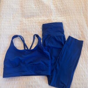 lululemon athletica Blue Sports Bra and Leggings Set